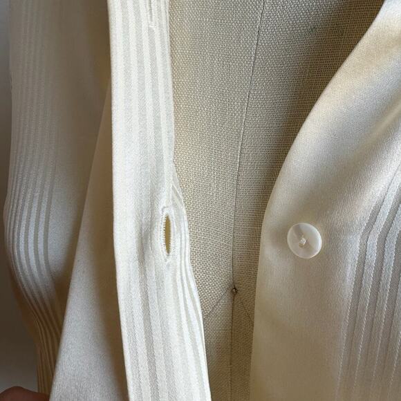 Vintage 90s/00s RENA ROWAN Ivory Silk Blouse - Picture 5 of 5